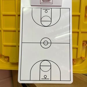 Basketball coaches whiteboard.